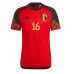 Belgien Thorgan Hazard #16 Hemma Matchtröja VM 2022 Kortärmad